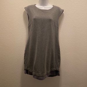 Trina Turk soft gray knit sleeveless tunic dress